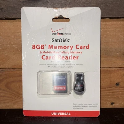 Verizon Sandisk 4GB Memory Card and MobileMate Micro Memory Card Reader A1 - Image 1 of 2