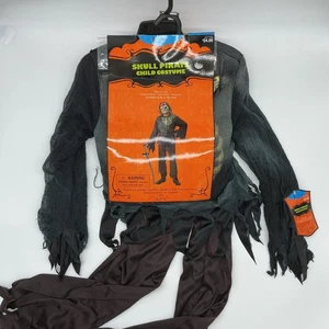 New Skull Pirate Child Boy Costume Kids Halloween Size Large Ages 8-10, 50”-54” - Picture 1 of 11