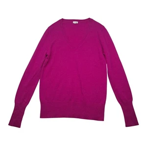 Halogen 100% Cashmere Sweater Women's Large Pink Purple V Neck Classic - Picture 1 of 7