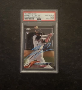 Ronald Acuna signed Autogramm 2018 Topps Chrome RC Rookie PSA DNA - Bild 1 von 1