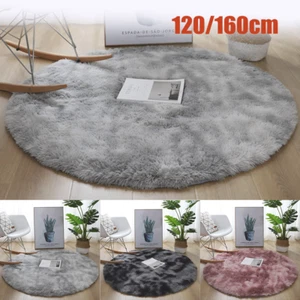Rund Teppich Wohnzimmer Fellteppich Kunstfell Shaggy Flauschigteppich 120--160cm - Bild 1 von 13