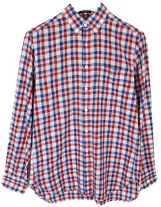 GANT 12-M Cotton Linen Regular Fit Shirt Men's MEDIUM Button Down Check Pattern - Picture 1 of 8