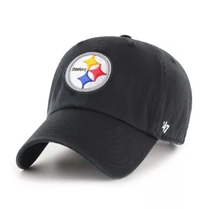 47 Brand NFL Pittsburgh Steelers Clean Up Hat! Dad Style Cap Black Yellow PA - Picture 1 of 2