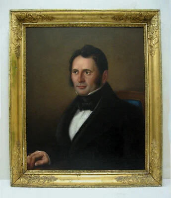 Ölgemälde Bild antik alt 19. Jh. Porträt Portrait Bildnis Herr Mann Biedermeier - Bild 1 von 4