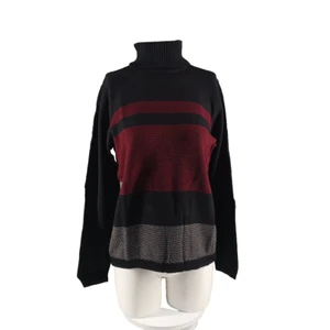 NWT $46 Karen Scott Turtleneck Colorblock Sweater MEDIUM(8-10) 100% Cotton - Picture 1 of 16