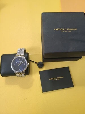 Larsson & Jennings Lugano Blue & Silver, Swiss Made Minimalist Watch - Image 1 of 4