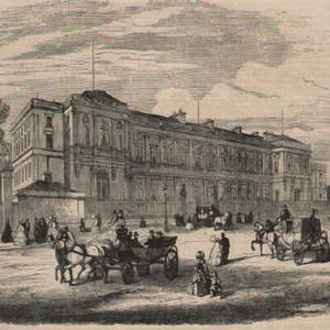 Le ministère des affaires étrangères - St-Antoine Rome - Gravure de presse 1860 - Bild 1 von 2
