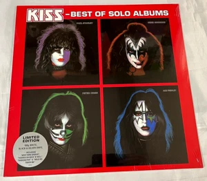 KISS Best of Solo Albums LP White Black & Silver Vinyl Hype Sticker German NEW - Picture 1 of 7