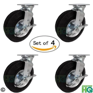 Rueda/frenos de placa giratoria CASTERHQ-10"" x 3"" - sin juego de 4 ruedas neumáticas planas - Imagen 1 de 1