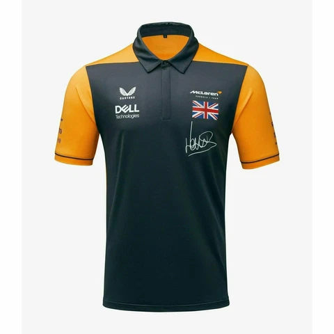 McLaren F1 Men's 2022 Lando Norris Team Drivers Polo Shirt - Papaya/Phantom Cover