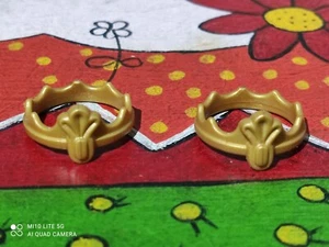 PLAYMOBIL X2 CORONAS DORADAS AROS CORONA REYES REINA REY PRINCESA PRINCIPE - Imagen 1 de 1