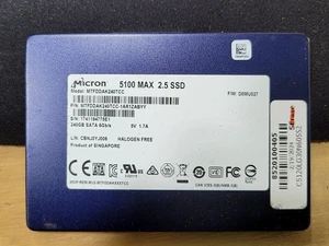 MICRON 5100 MAX MTFDDAK240TCC-1AR1ZABYY Solid State Drive 240GB 2.5 SATA - Picture 1 of 2