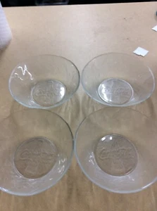 Vintage Coca-Cola geprägte Glasschalen 6" Müslischalen klar 1990er 4er Set - Bild 1 von 4