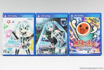 Hatsune Miku Project Diva f + 2nd & Taiko no Tatsujin V Drum Master PS VITA PSV - Image 1 of 4