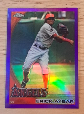 2010 Topps Chrome - Erick Aybar /599⭐⚾ - Purple Refractor - Angels - Image 1 of 3