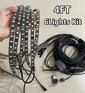 JHB 4PCS 4FT 48" IP68 PURE WHIT ELED Underglow Grill Car Wheel Strips Lights KIT - Picture 1 of 7