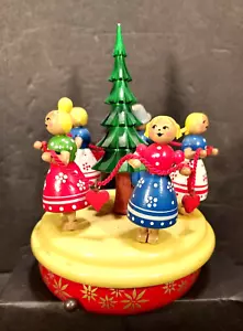 Caja de música de madera Steinbach con Alemania Ruege movimiento suizo árbol de Navidad vintage - Imagen 1 de 8