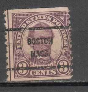USA stamp 3 cent Lincoln coil line precancel Boston MA - Picture 1 of 2