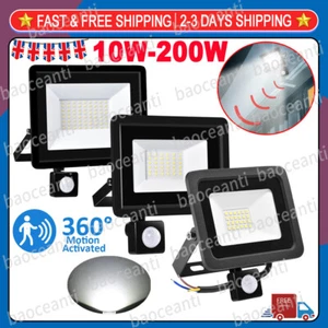 Outdoor Garden Floodlight With Sensor LED PIR Motion Security Lights Wall Lamp - Picture 1 of 22