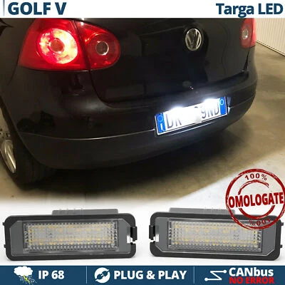 kit PLACCHE Complete Luci Targa FULL LED per VW GOLF 5 V CANBUS 6.500K 18 LED - Immagine 1 di 4