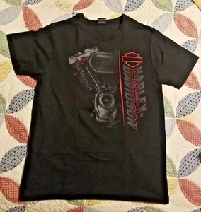 HarleyDavidson Mens T Shirt engine and logo.Reverse has Z&M Harley GreensburghPA - Picture 1 of 6