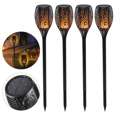 4×Solarleuchten 96LED Solar Fackel Gartenfackeln mit Flammeneffekt Solarlampen - Bild 1 von 4
