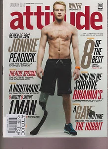 ATTITUDE MAGAZINE UK #226 JAN 2013, REVIEW OF 2012, JONNIE PEACOCK. - Picture 1 of 1