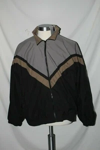 Vintage Champion Black Brown Gray Zip Up Bomber Jacket L NWT - Picture 1 of 5