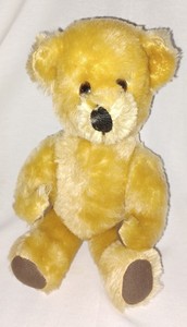 Vintage 12" Mid-Century Jointed MOHAIR Teddy Bear GLASS EYES - Made in England 