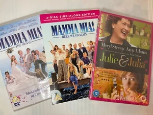 MERYL STREEP COLLECTION Mamma Mia 1 & 2 PLUS Julie & Julia DVDs BRAND NEW SEALED - Picture 1 of 9