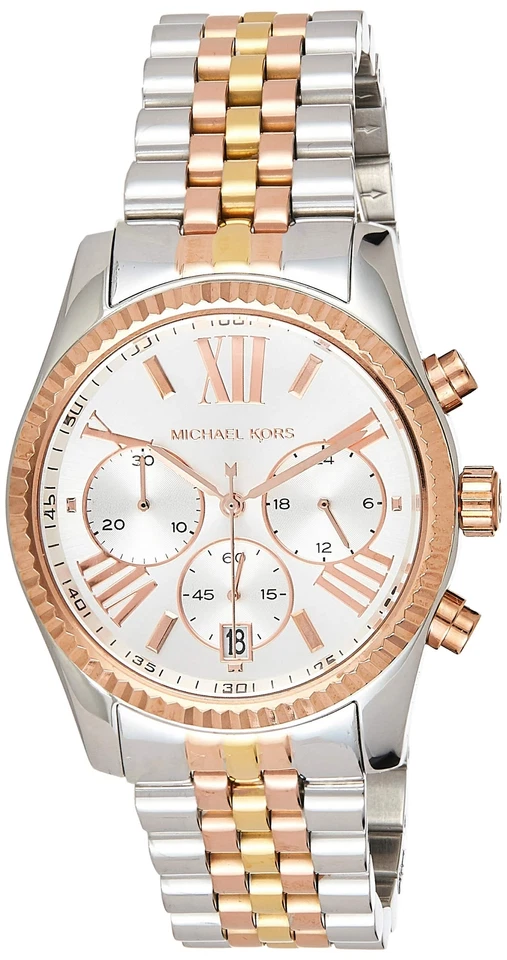 Orologio Donna MICHAEL KORS LEXINGTON MK5735 Chrono Acciaio Gold Rosè Silver - Immagine 1 di 1