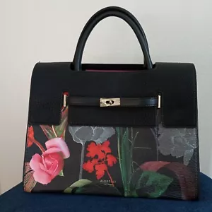 FIORELLI Harlow Dark Floral Print Tote Handbag Vegan Pebbled Leather - Picture 1 of 12