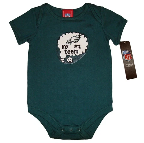 Philadelphia Eagles NFL My #1 Team Short Sleeve Bodysuit Infant Sizes - Green Cover