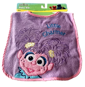 Sesame Street Abby Cadabby Baby Bib Purple Pink 0m+ Cotton/Polyester New - Picture 1 of 3