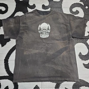 Crystal Head Vodka Skull Bottle Black Short Sleeve T-Shirt No Tag Faded 2 Sided - Picture 1 of 5
