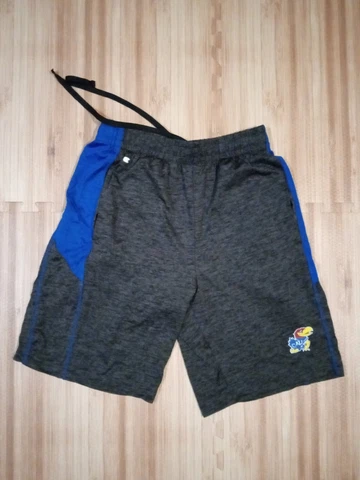 Mens Colosseum Kansas Jayhawks Basketball Shorts Size M Gray  Solid Logo Cover