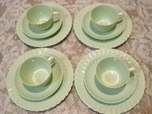 4 Sets SELTENE Vintage Minton Fife Shell Grünteetassen Untertassen & Beilagenteller - Bild 1 von 10