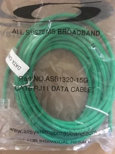 NUOVO cavo telefono dati 15 piedi cat5 verde rj11-rj11 6p4c #ASB1320-15G 1320-15G - Foto 1 di 4