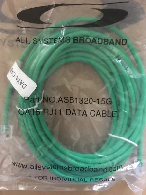 120 15 FT CAT5 GREEN RJ11-RJ11 6P4C Data Telephone Cable  #ASB1320-15G 1320-15G - Image 1 of 4