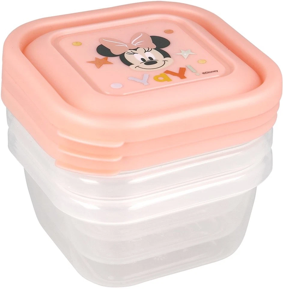 Set 3 Container für Kühlschrank DISNEY Minnie Kunststoff Ernährungs- für Kinder - Bild 1 von 1