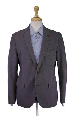 Hugo Boss Gray Knit Woven Cotton Blazer Jacket Orange Label 40R - Image 1 of 4