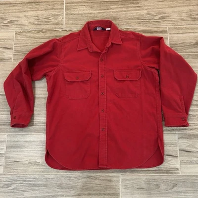 Vintage Woolrich Shirt Mens XL Red Chamois Button Up Flannel Made In USA Hunting - Image 1 of 4