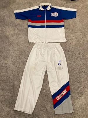 OUNK LA San Diego Clippers Sewn Warm-Up Tracksuit Set Men’s 2XL Jacket & Pants - Image 1 of 4