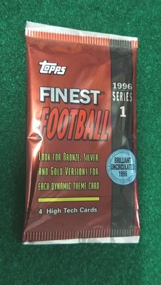 One 1996 Topps Finest Football Series 1 Factory Sealed Pack  - Image 1 of 4