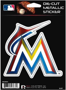 Miami Marlins Retro Logo 5 Inch Die Cut Decal Sticker, Metallic Shimmer... - Picture 1 of 1