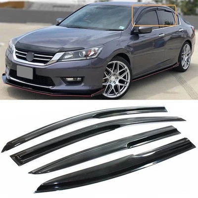 Para Honda Accord 2013-2017 3D Ondulado Mugen Ventana Visera Ventilación Protectores de Lluvia  Foto 1 de 4