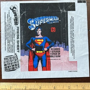 SUPERMAN THE MOVIE, Bubble Gum Cards Wax Wrapper, EMPTY TOPPS 1978 - Picture 1 of 4