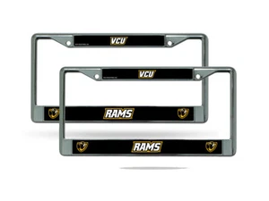 Virginia Commonwealth VCU Rams Chrome Metal (2) License Plate Frame Set - Picture 1 of 5