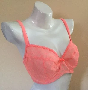 SUJETADOR VICTORIAS SECRET SIN FORRAR DEMI 34D NARANJA CUERPO DE VICTORIA'S NUEVO CON ETIQUETAS (D178) - Imagen 1 de 2