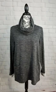 Chico's women's long sleeve turtle neck stretch knit popover top size 2 b08a - Picture 1 of 11